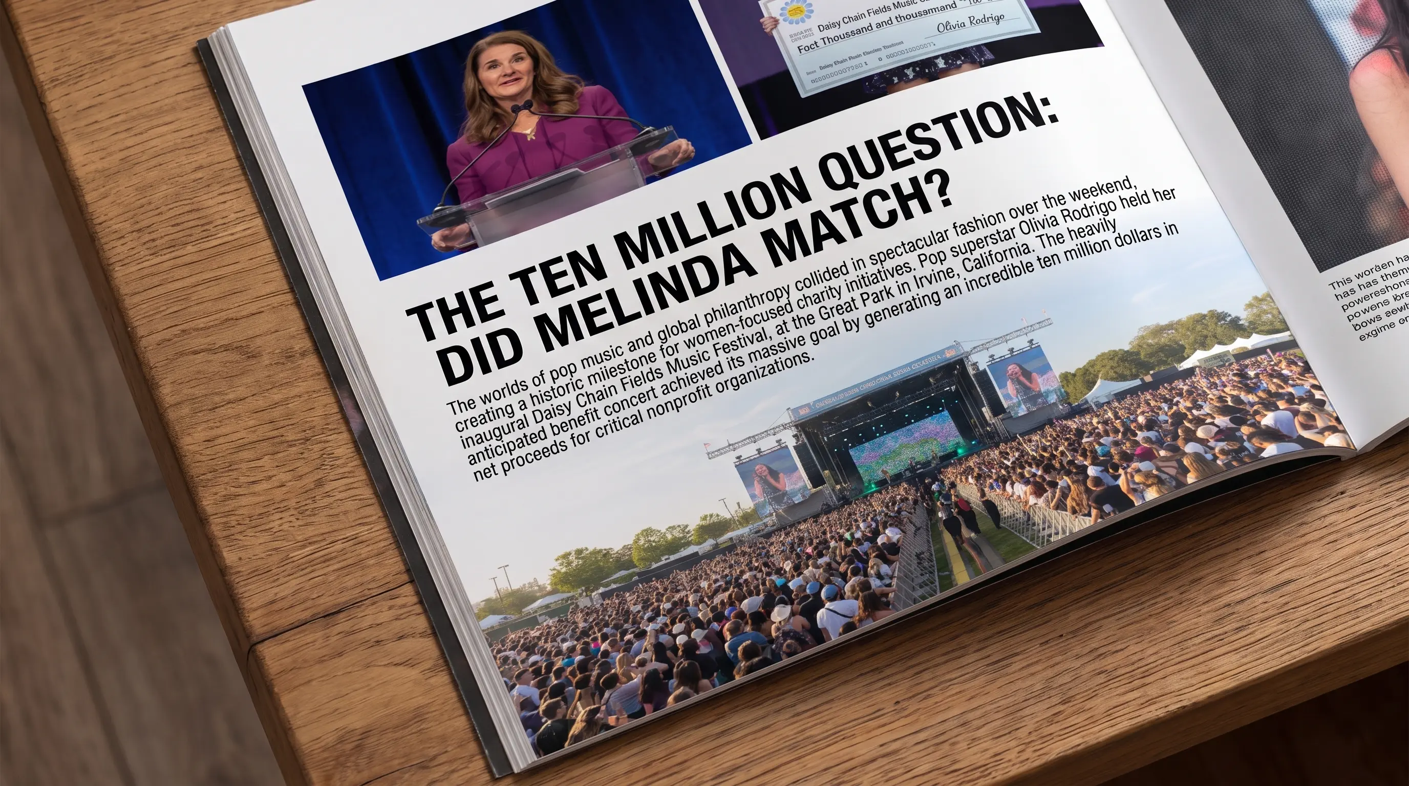 Did Melinda Match Olivia's Ten Million Festival Fund