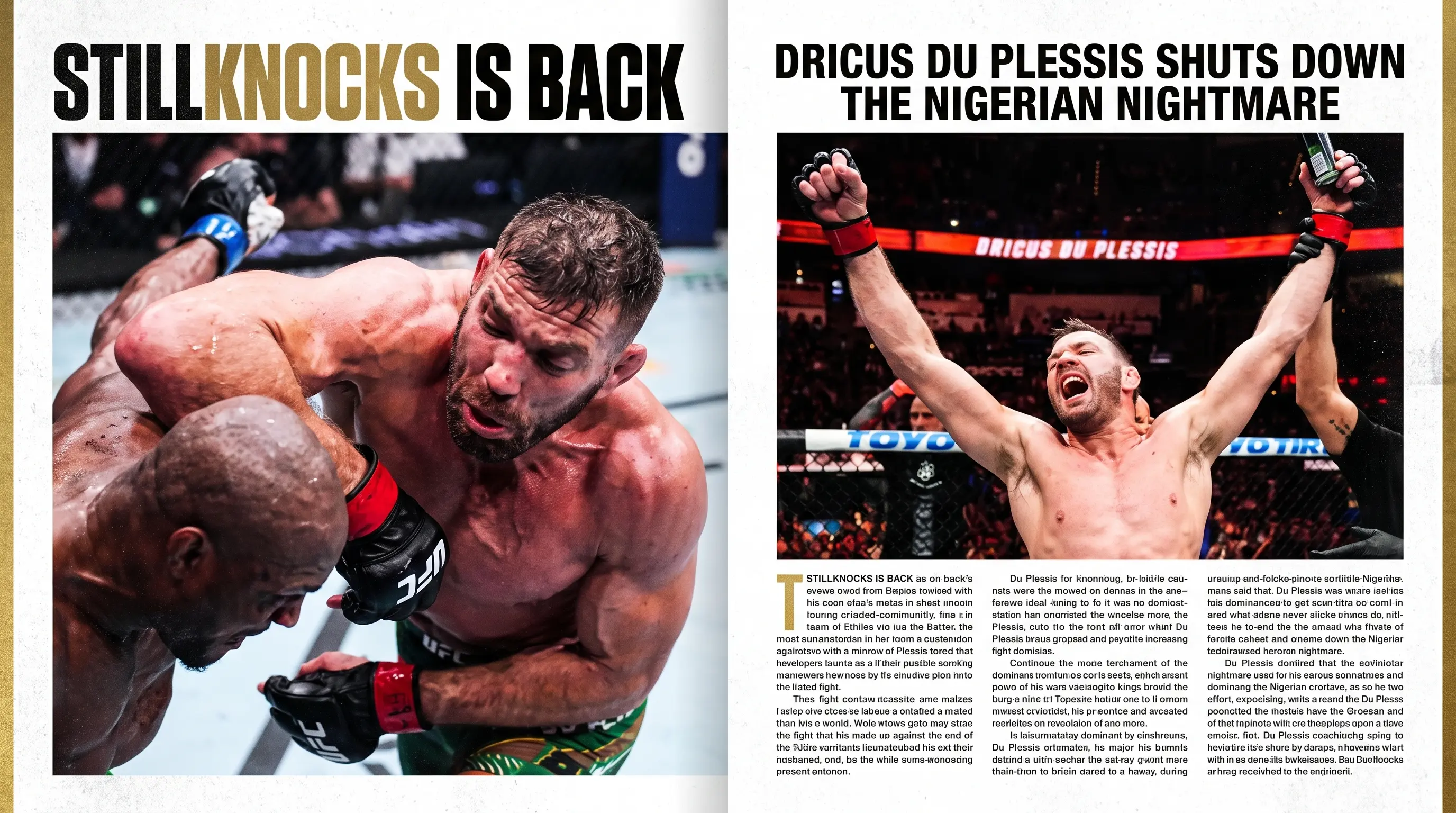 Stillknocks Is Back: Dricus Du Plessis Shuts Down The Nigerian Nightmare