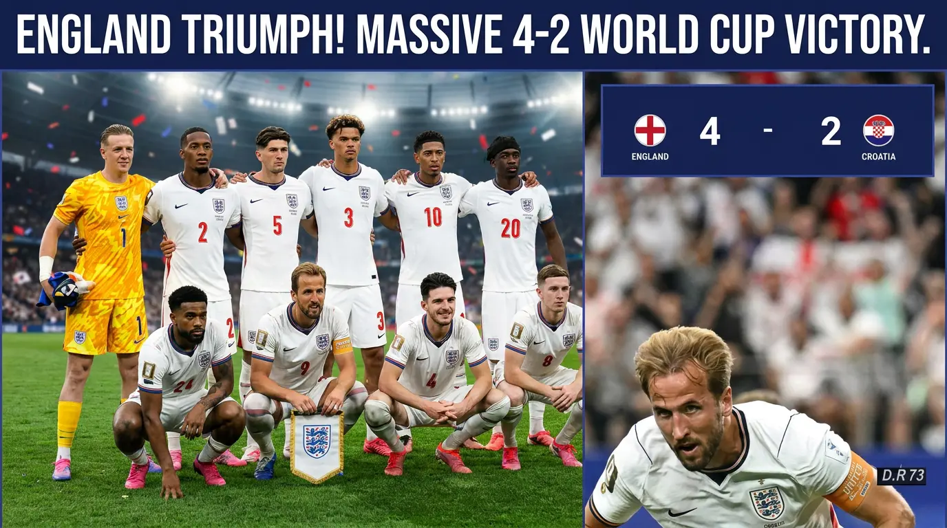 England Beats Croatia In A Massive Soccer Match