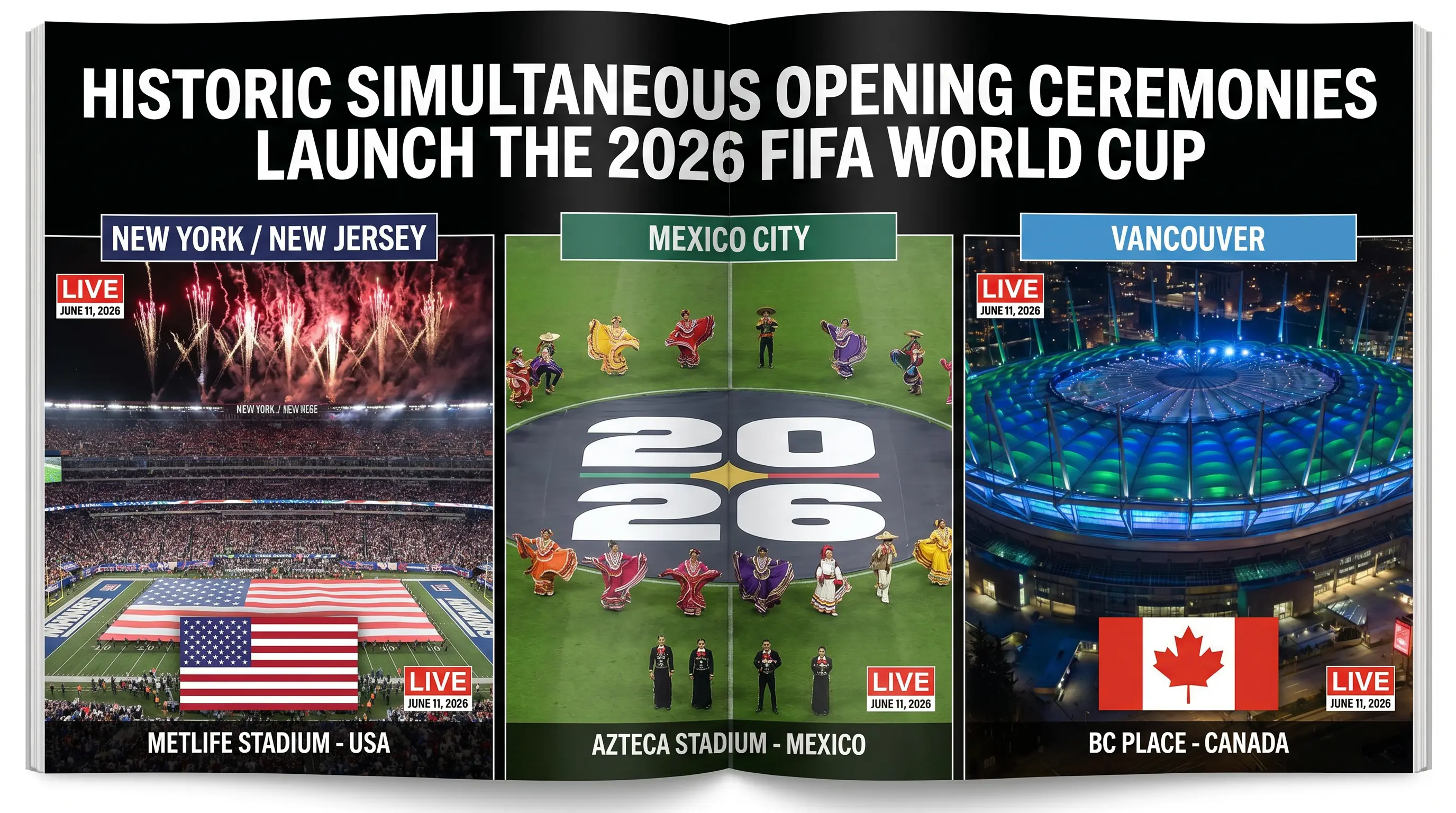 Historic Simultaneous Opening Ceremonies Launch The 2026 FIFA World Cup