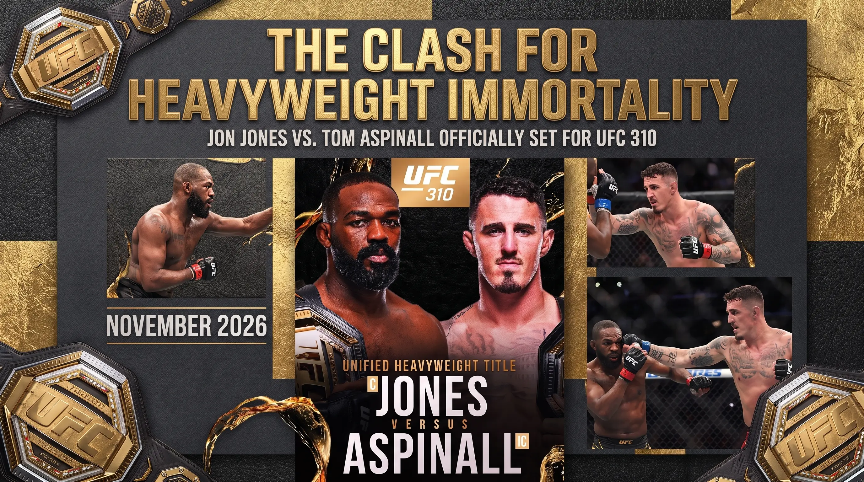 The Clash for Heavyweight Immortality: Jon Jones vs. Tom Aspinall Officially Set for UFC 310