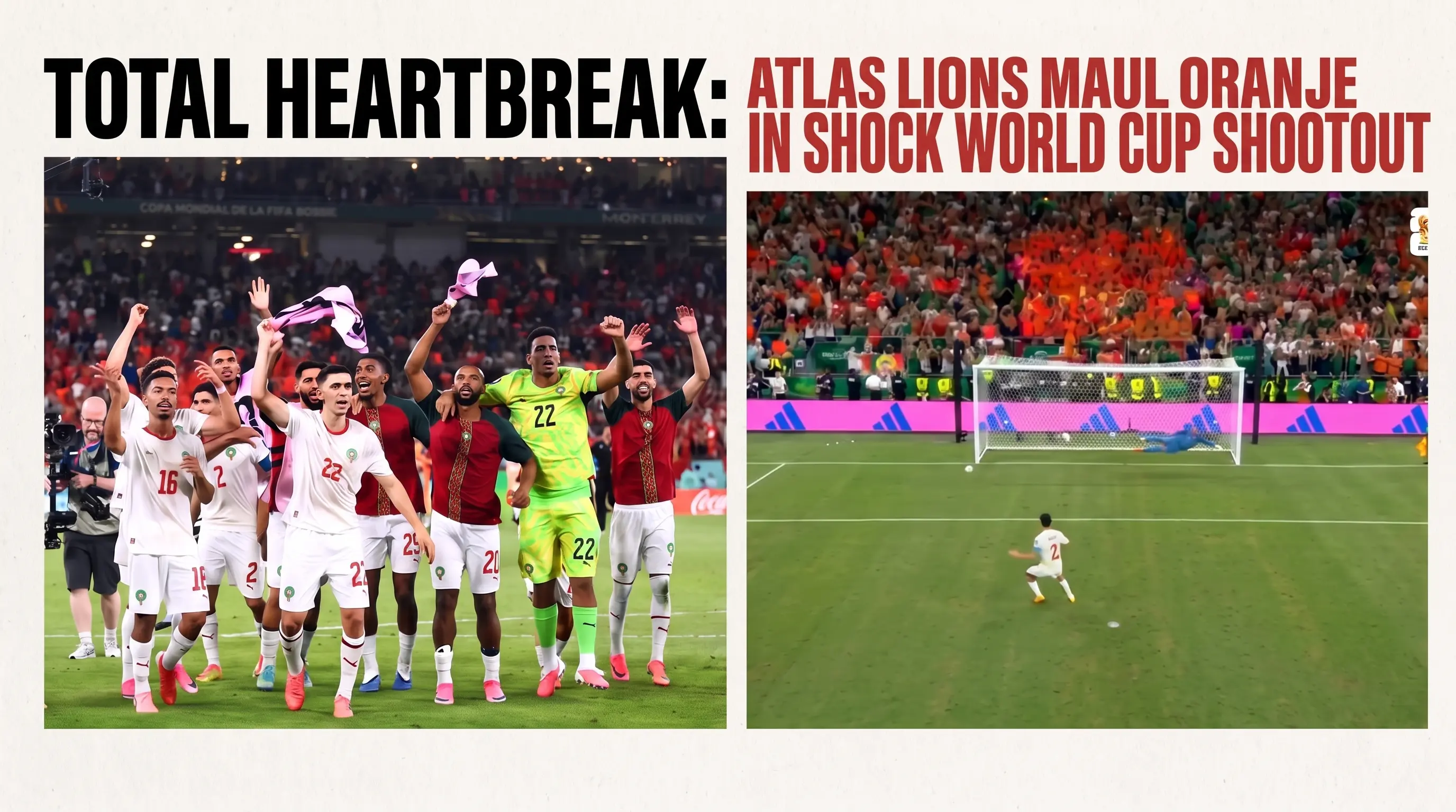 Total Heartbreak: Atlas Lions Mauled Oranje In Shock World Cup Shootout