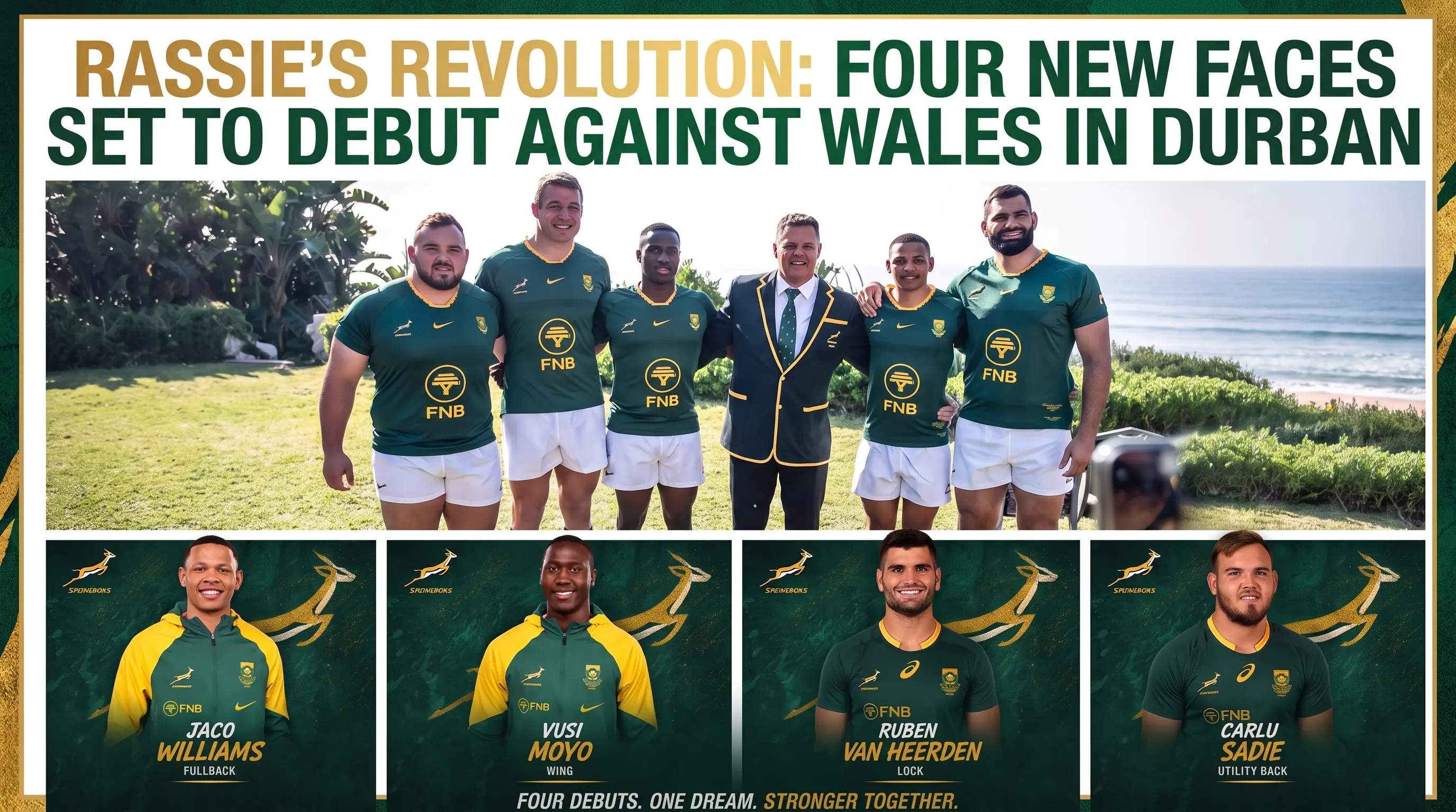 Rassie’s Revolution: Four New Faces Set To Debut Against Wales In Durban