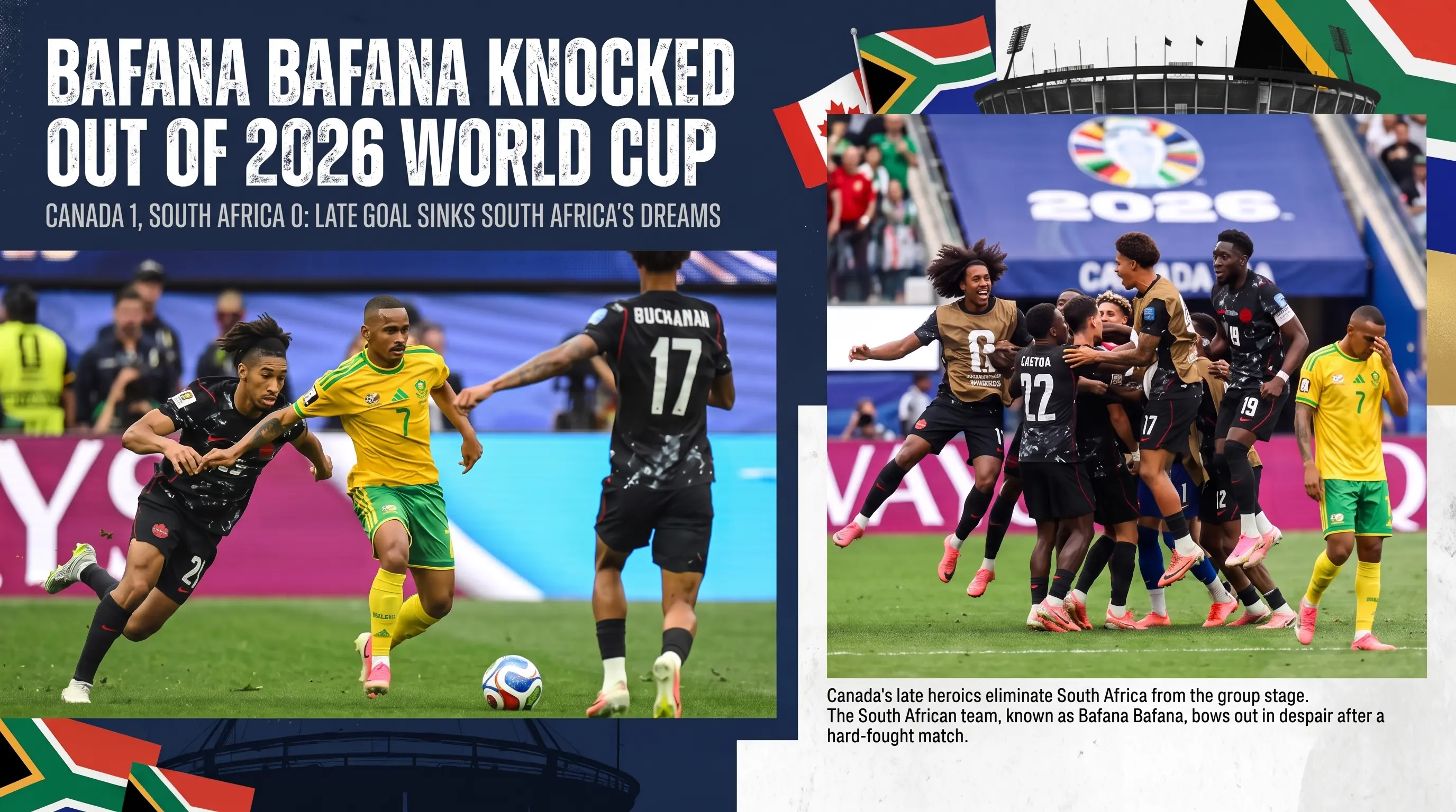 South Africa vs Canada Bafana Bafana Knocked Out of 2026 World Cup