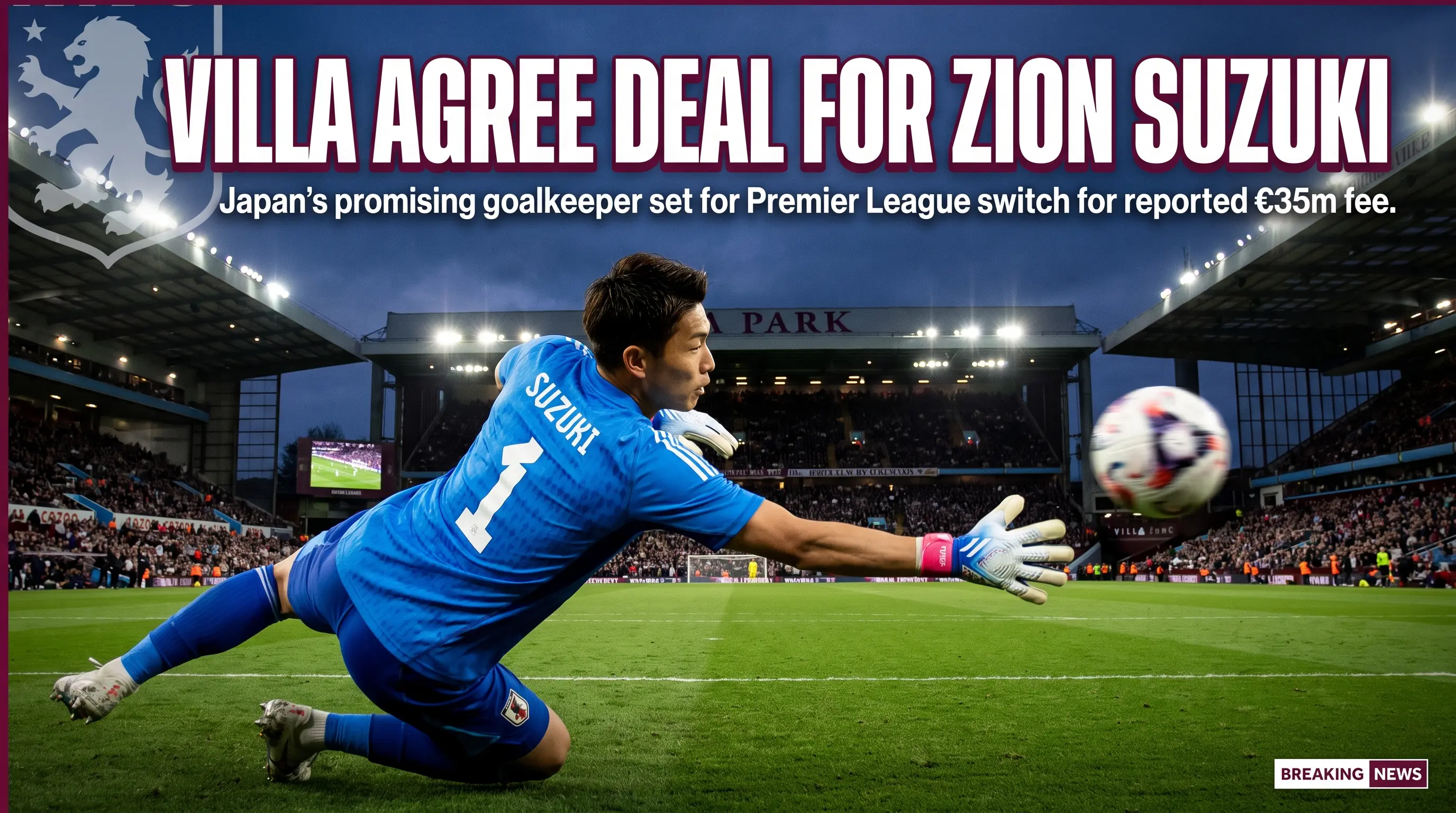 Villa Agree Deal To Sign Japan Keeper Zion Suzuki