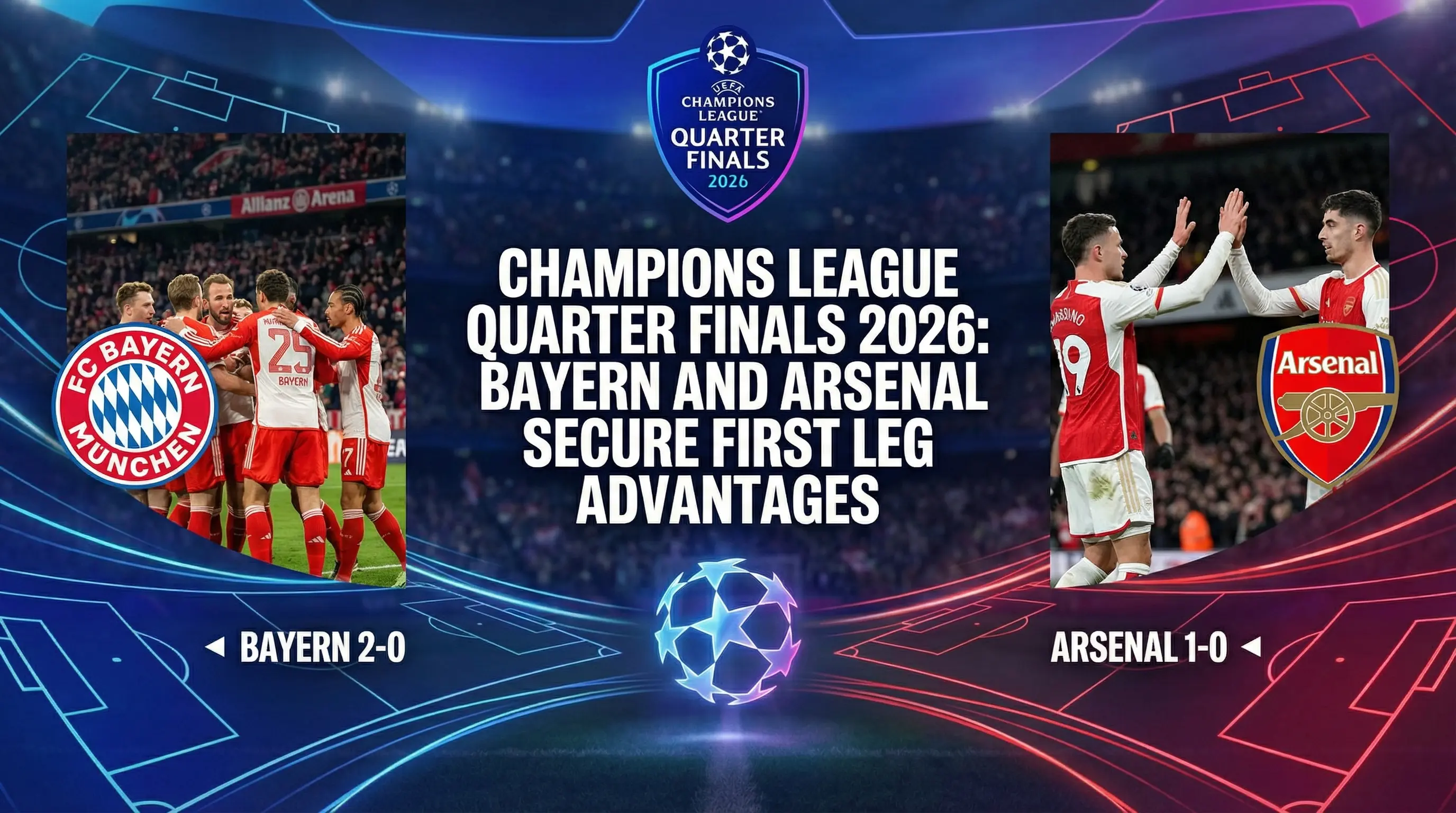 Champions League Quarter Finals 2026: Bayern and Arsenal Secure First Leg Advantages
